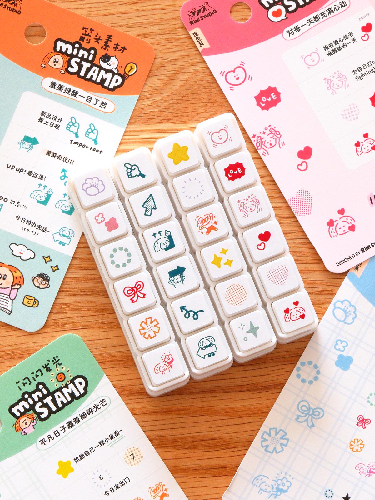 Mini 6 in 1 stamps - Shining - Portable size