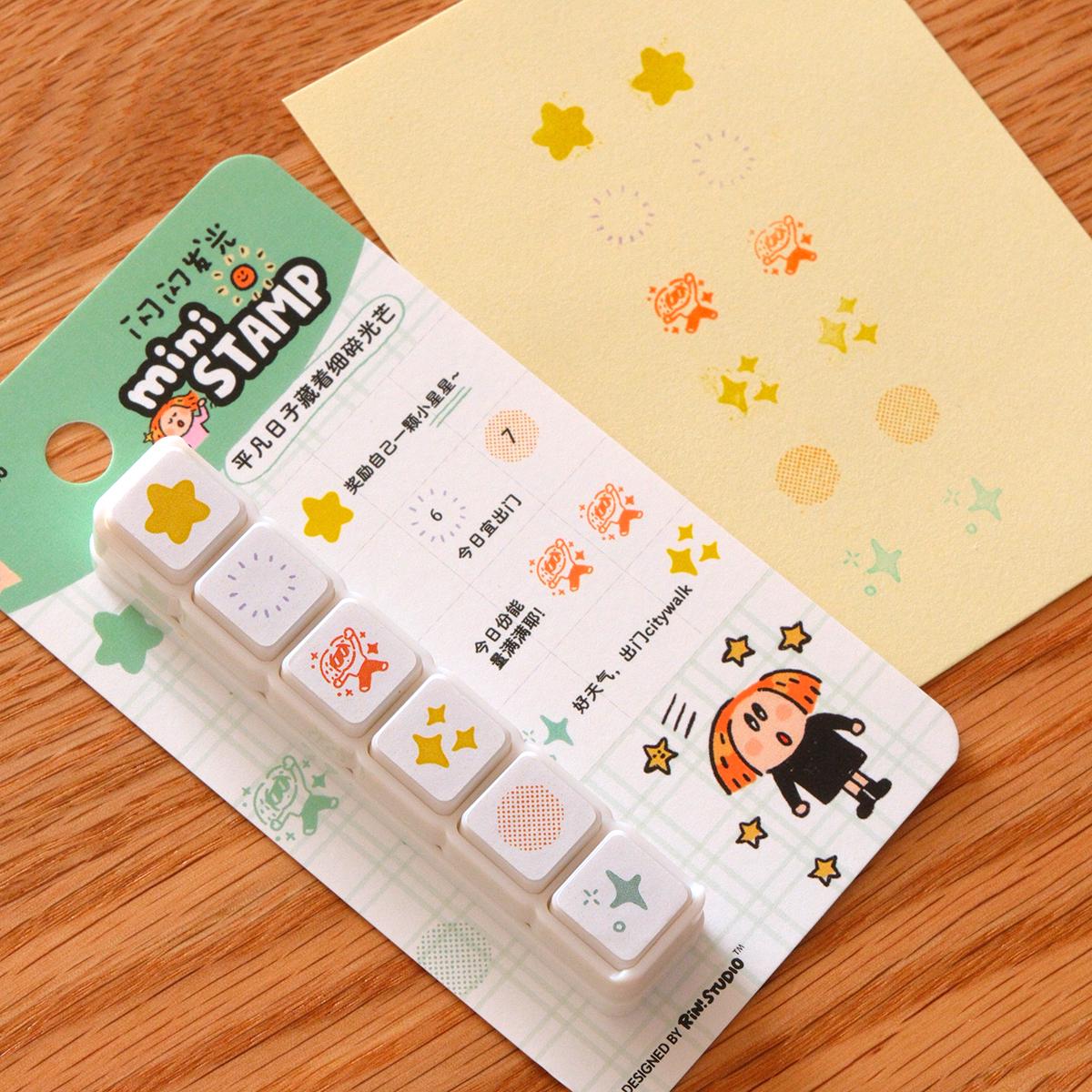 Mini 6 in 1 stamps - Shining - Portable size