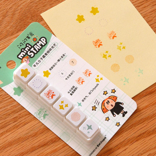 Mini 6 in 1 stamps - Shining - Portable size