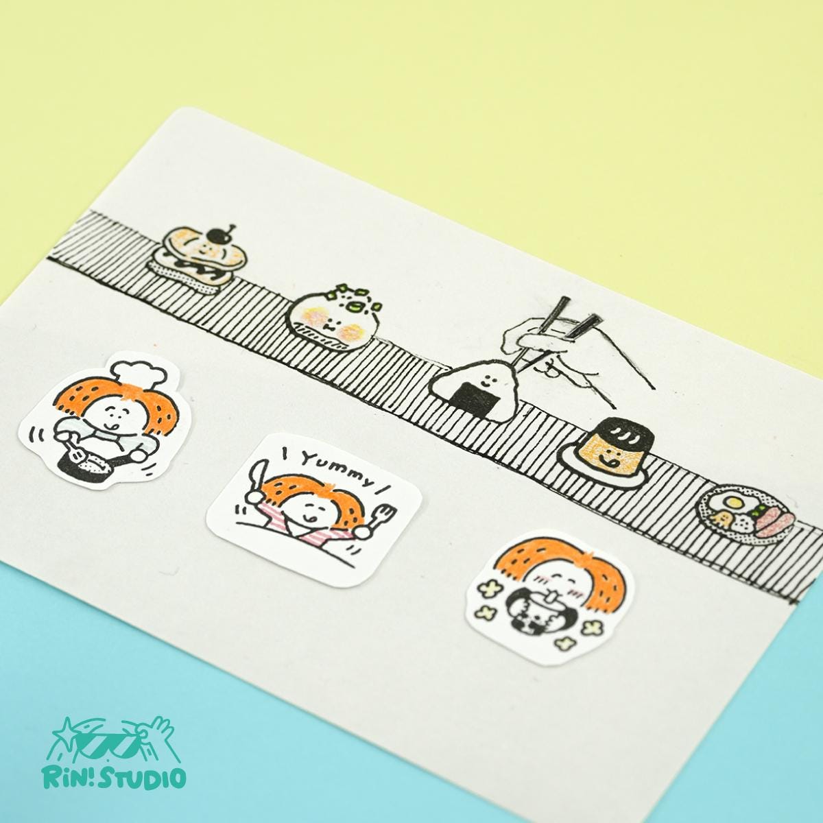 King Jim Kitta Stamp - Clear See through Stamps - Yummy/Bubble Tea/Cooking - Large