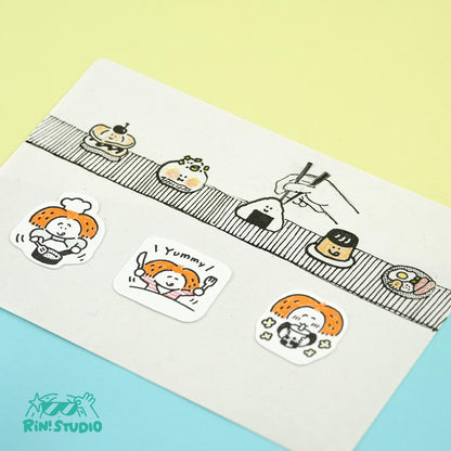 King Jim Kitta Stamp - Clear See through Stamps - Yummy/Bubble Tea/Cooking - Large