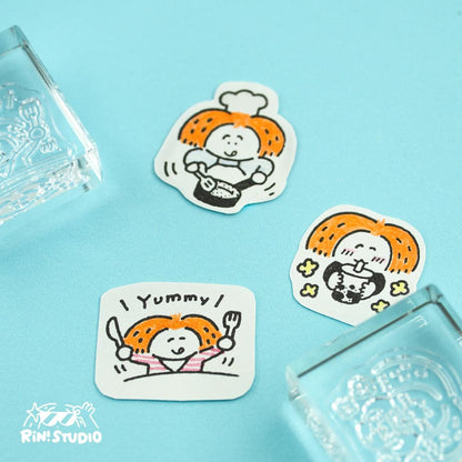 King Jim Kitta Stamp - Clear See through Stamps - Yummy/Bubble Tea/Cooking - Large