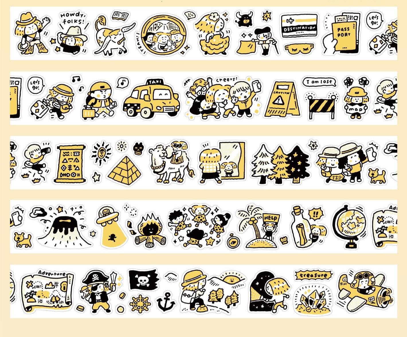 Kisscut Washi Tape - Adventure by RiN Studio – applied to planner page