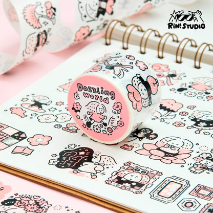 RiN Studio Flower Washi Tape - Dazzling World – kawaii washi tape for journaling and scrapbooking