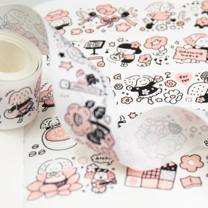 Flower Washi Tape - Dazzling World by RiN Studio – close-up of kawaii illustration detail
