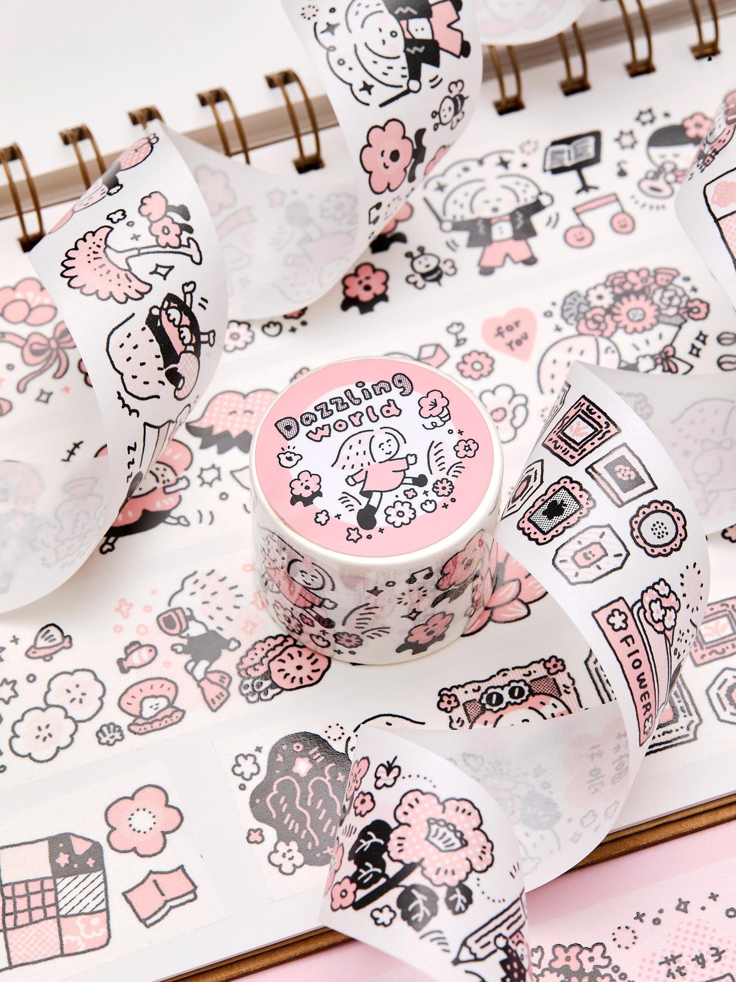 Flower Washi Tape - Dazzling World by RiN Studio – packaging and product overview