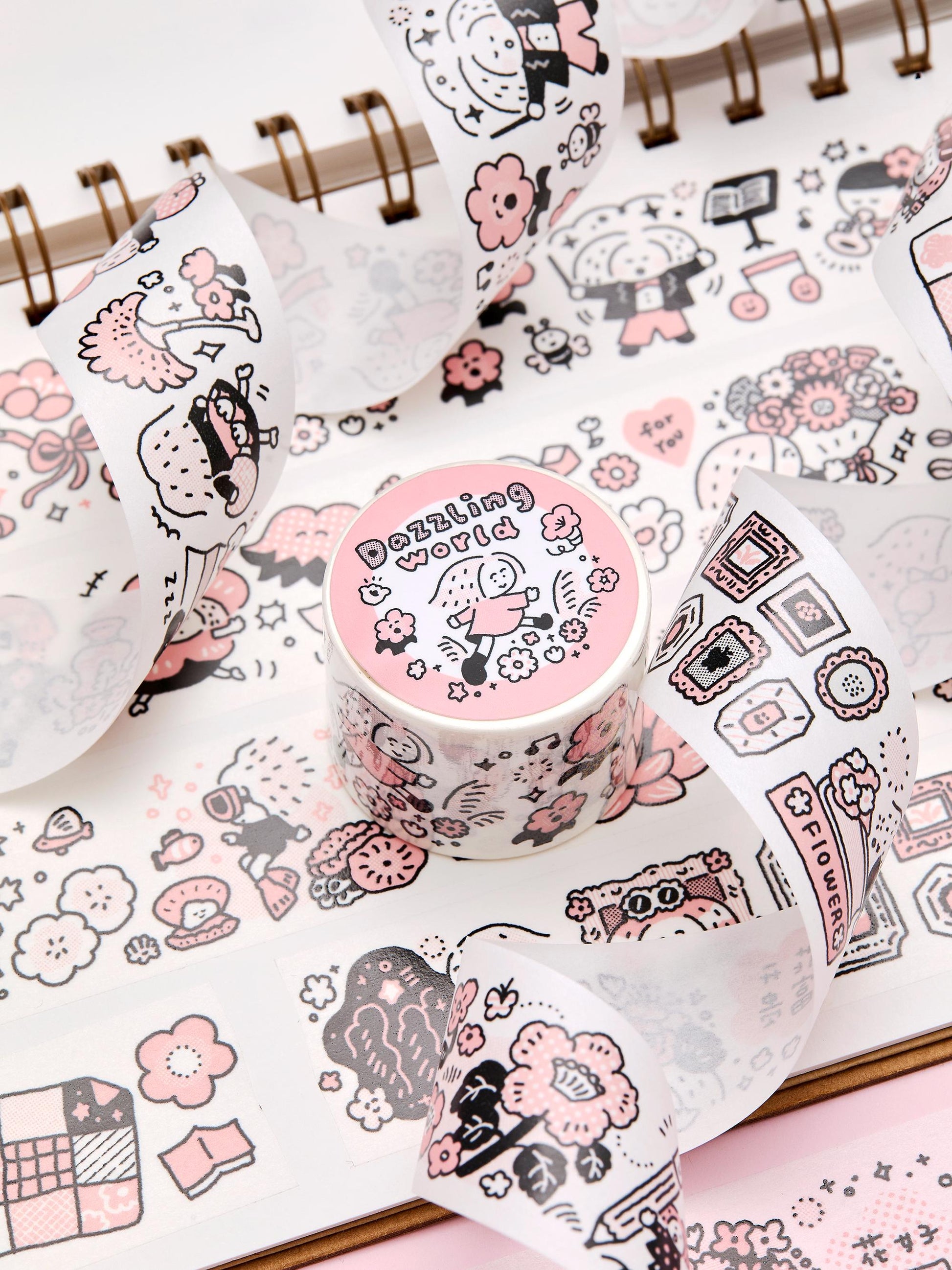 Flower Washi Tape - Dazzling World by RiN Studio – packaging and product overview