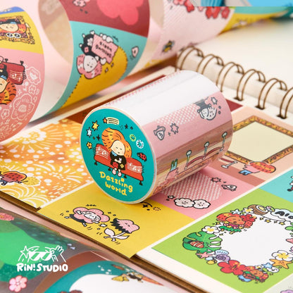 RiN Studio Writable Washi Tape - Dazzling World – kawaii washi tape for journaling and scrapbooking