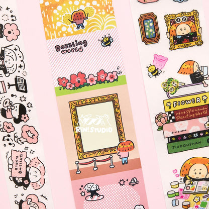 Writable Washi Tape - Dazzling World by RiN Studio – flat lay for bullet journal spread
