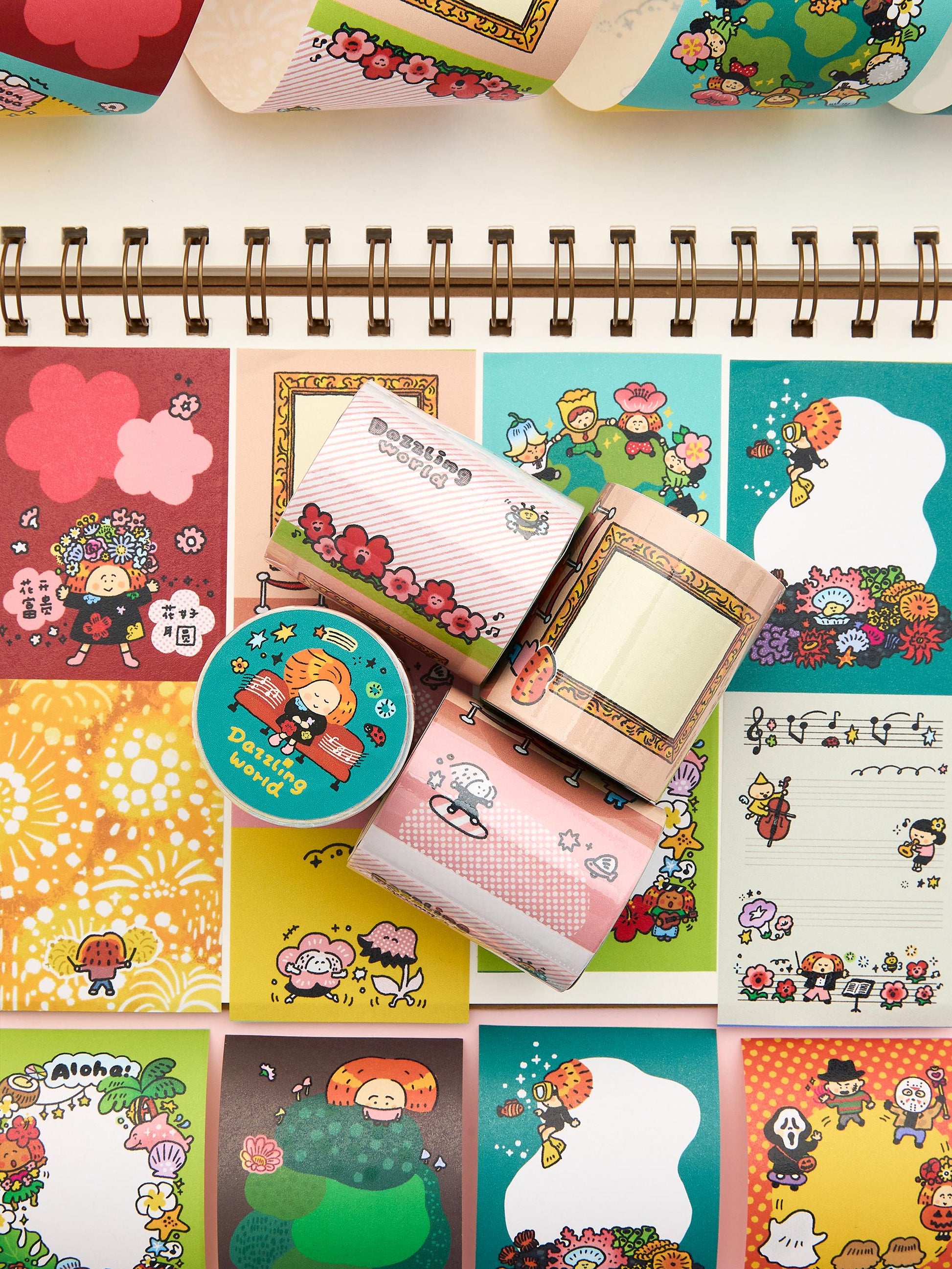 Writable Washi Tape - Dazzling World by RiN Studio – packaging and product overview