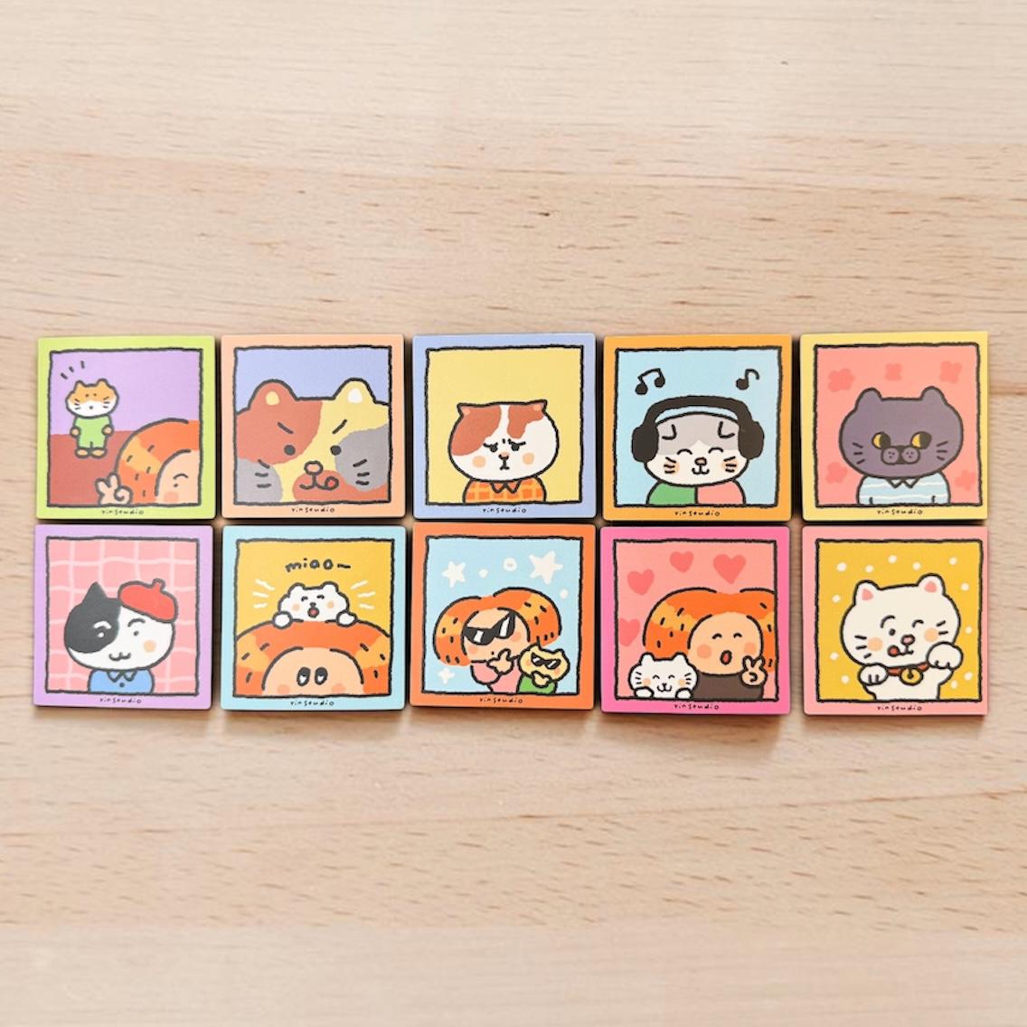 Kawaii Cat Sticker, Kitten Vinyl Decal, Kitty Lover Gift - RiN! Studio