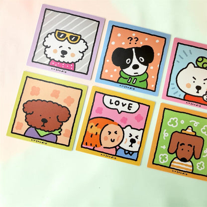 Kawaii Dog Stickers, Waterproof Vinyl Decals, Laptop Journal Art (50mm x 50mm) - RiN! Studio