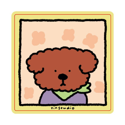 Kawaii Dog Stickers, Waterproof Vinyl Decals, Laptop Journal Art (50mm x 50mm) - RiN! Studio