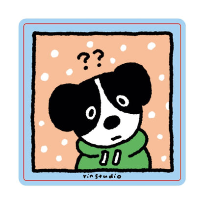 Kawaii Dog Stickers, Waterproof Vinyl Decals, Laptop Journal Art (50mm x 50mm) - RiN! Studio