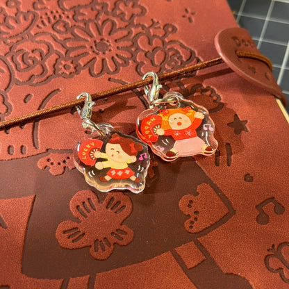 Mini Acrylic Charms Set of 2 | TN planner Charm | Chinese Food, Mahjong, Kawaii Bag Keychain