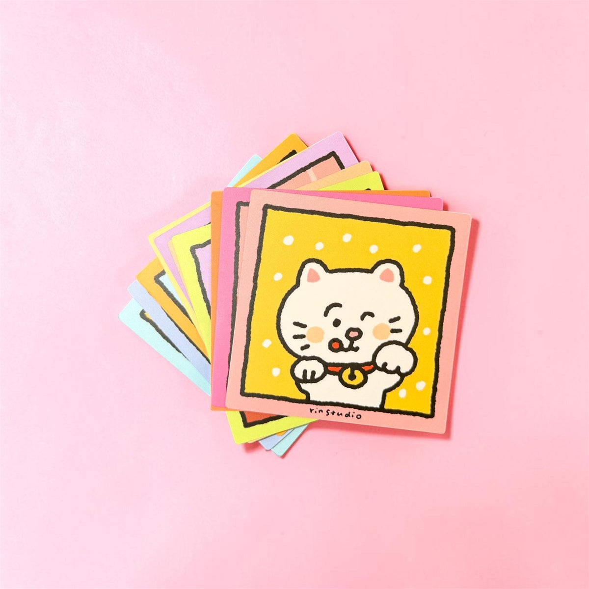 Kawaii Cat Sticker, Kitten Vinyl Decal, Kitty Lover Gift - RiN! Studio