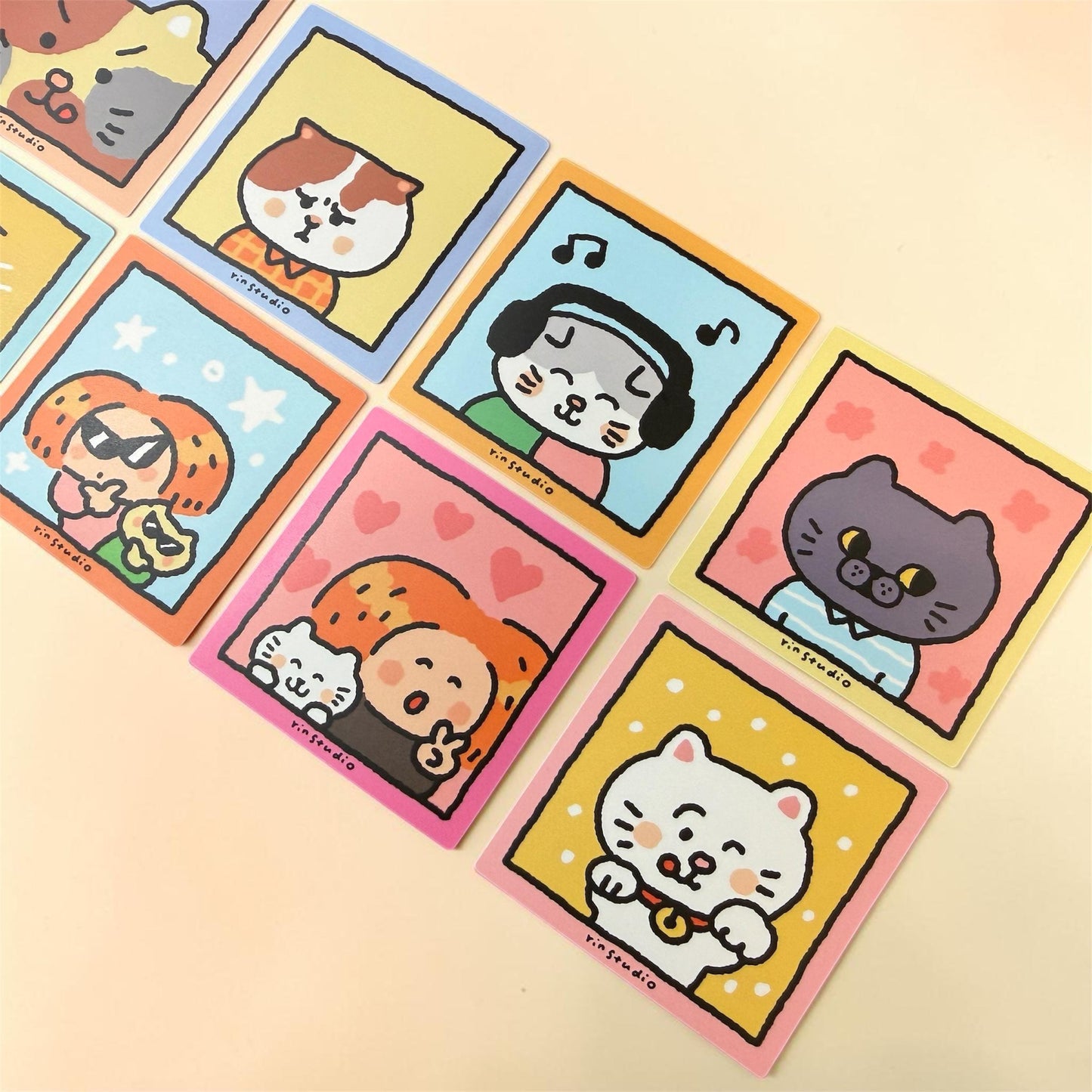 Kawaii Cat Sticker, Kitten Vinyl Decal, Kitty Lover Gift - RiN! Studio