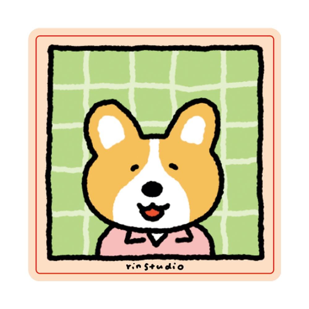 Kawaii Dog Stickers, Waterproof Vinyl Decals, Laptop Journal Art (50mm x 50mm) - RiN! Studio