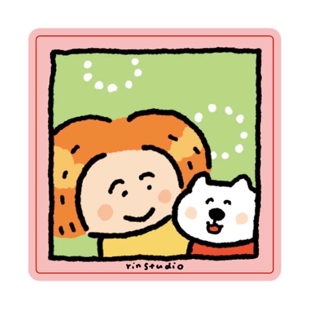 Kawaii Dog Stickers, Waterproof Vinyl Decals, Laptop Journal Art (50mm x 50mm) - RiN! Studio