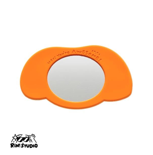 RiN Girl Illustration Pocket Mirror, Kawaii Compact Handbag Makeup Accessory (75mm)