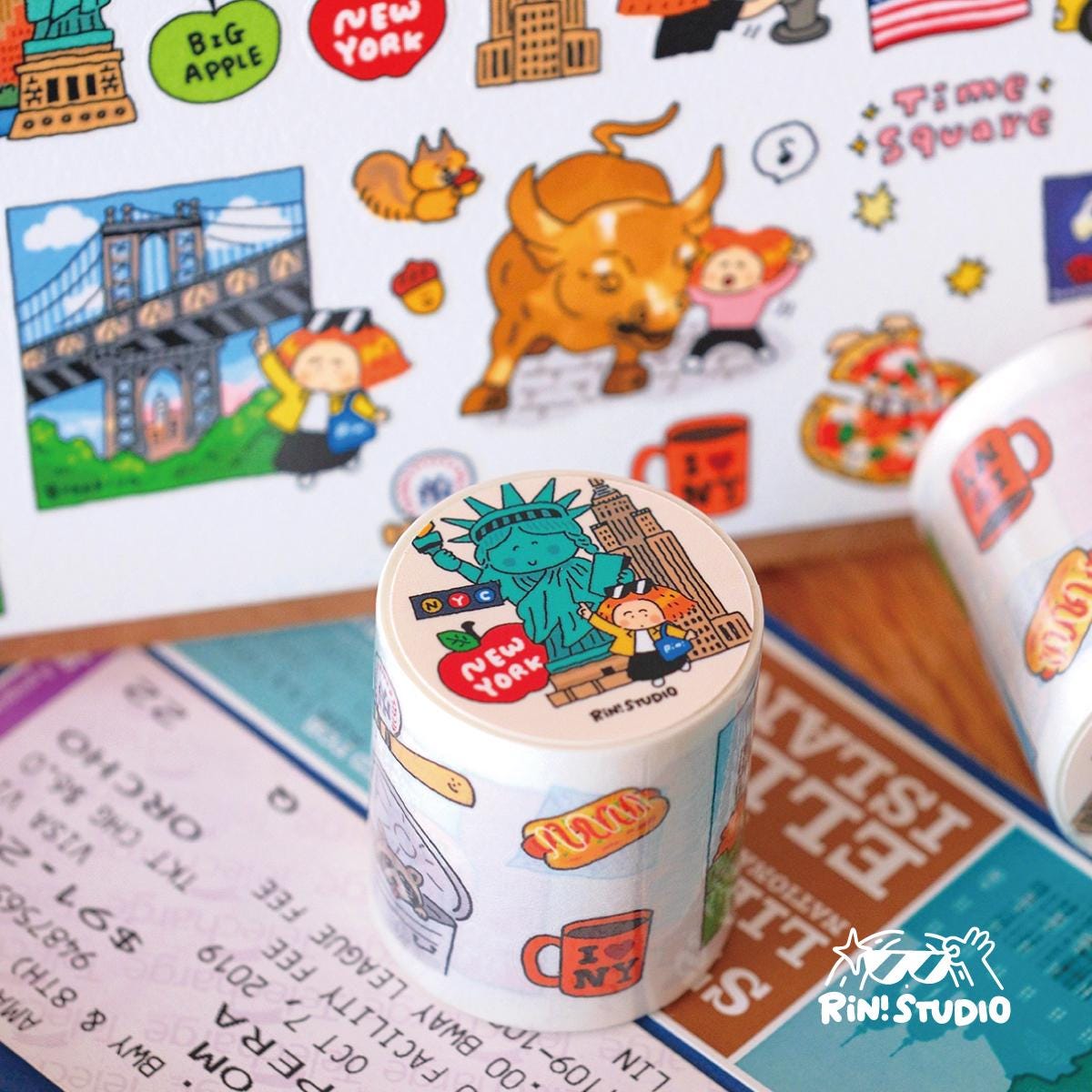 New York City Die Cut Washi Tape, Kisscut NYC stickers - Kawaii Stationery - RiN! Studio