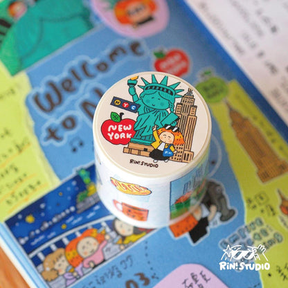 New York City Die Cut Washi Tape, Kisscut NYC stickers - Kawaii Stationery - RiN! Studio
