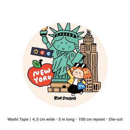 New York City Die Cut Washi Tape, Kisscut NYC stickers - Kawaii Stationery - RiN! Studio