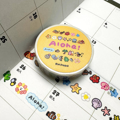 Aloha Hawaii mini Washi Tape - summer & beach vibe RiN! Studio