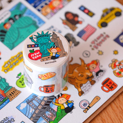 New York City Die Cut Washi Tape, Kisscut NYC stickers - Kawaii Stationery - RiN! Studio