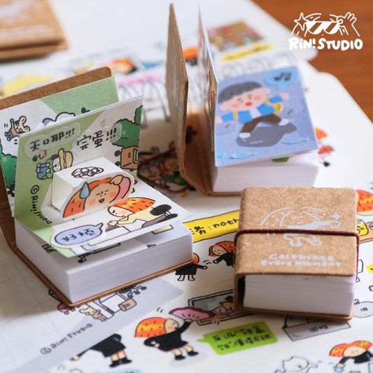 Mini Sketchbook, Kawaii Journal, Stationery, RiN! Studio Original (3cm x 4cm)