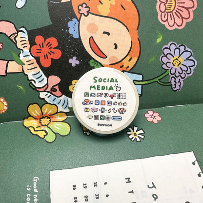 Social Media mini Washi Tape - on my phoe decoration tape RiN! Studio