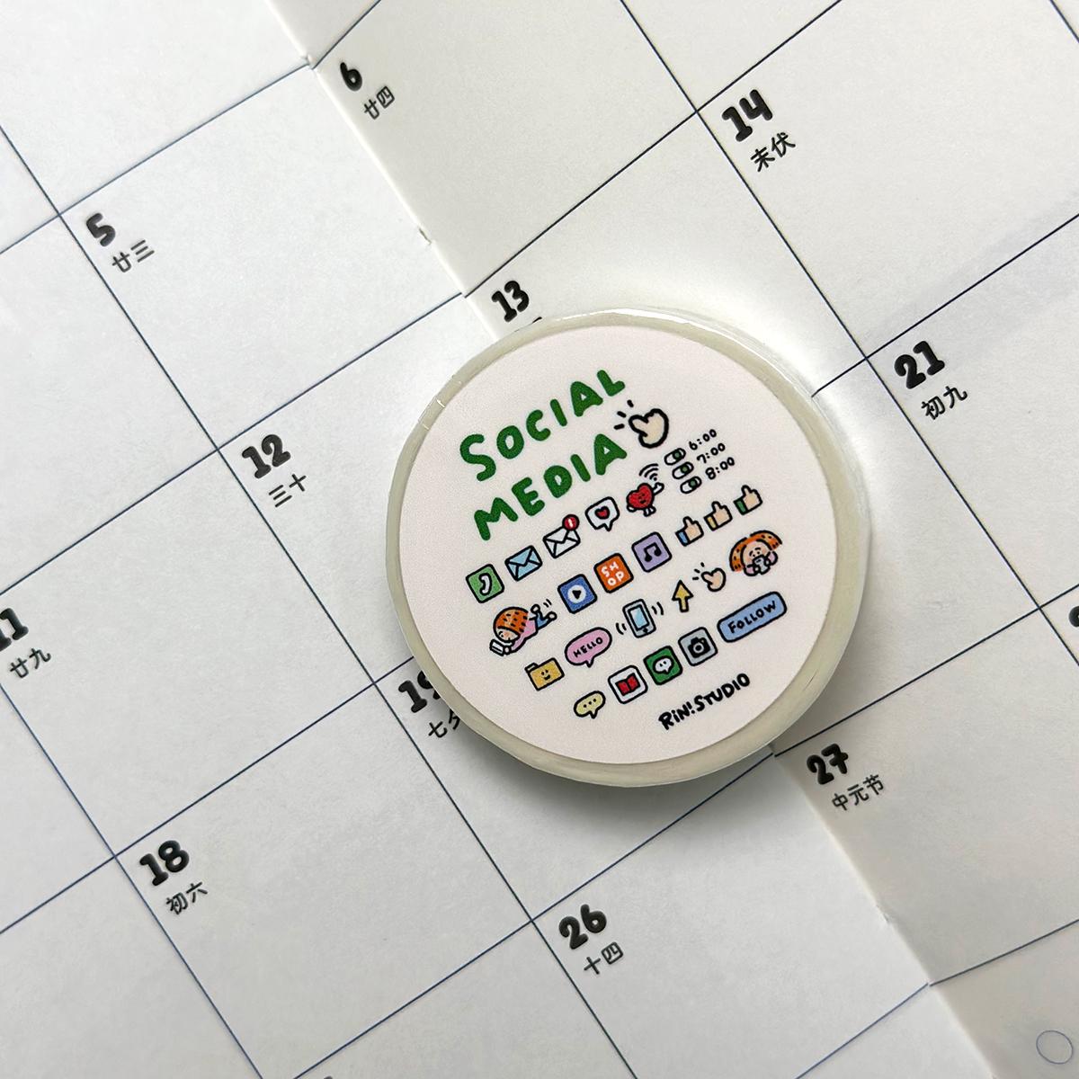 Social Media mini Washi Tape - on my phoe decoration tape RiN! Studio