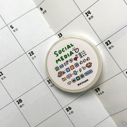 Social Media mini Washi Tape - on my phoe decoration tape RiN! Studio