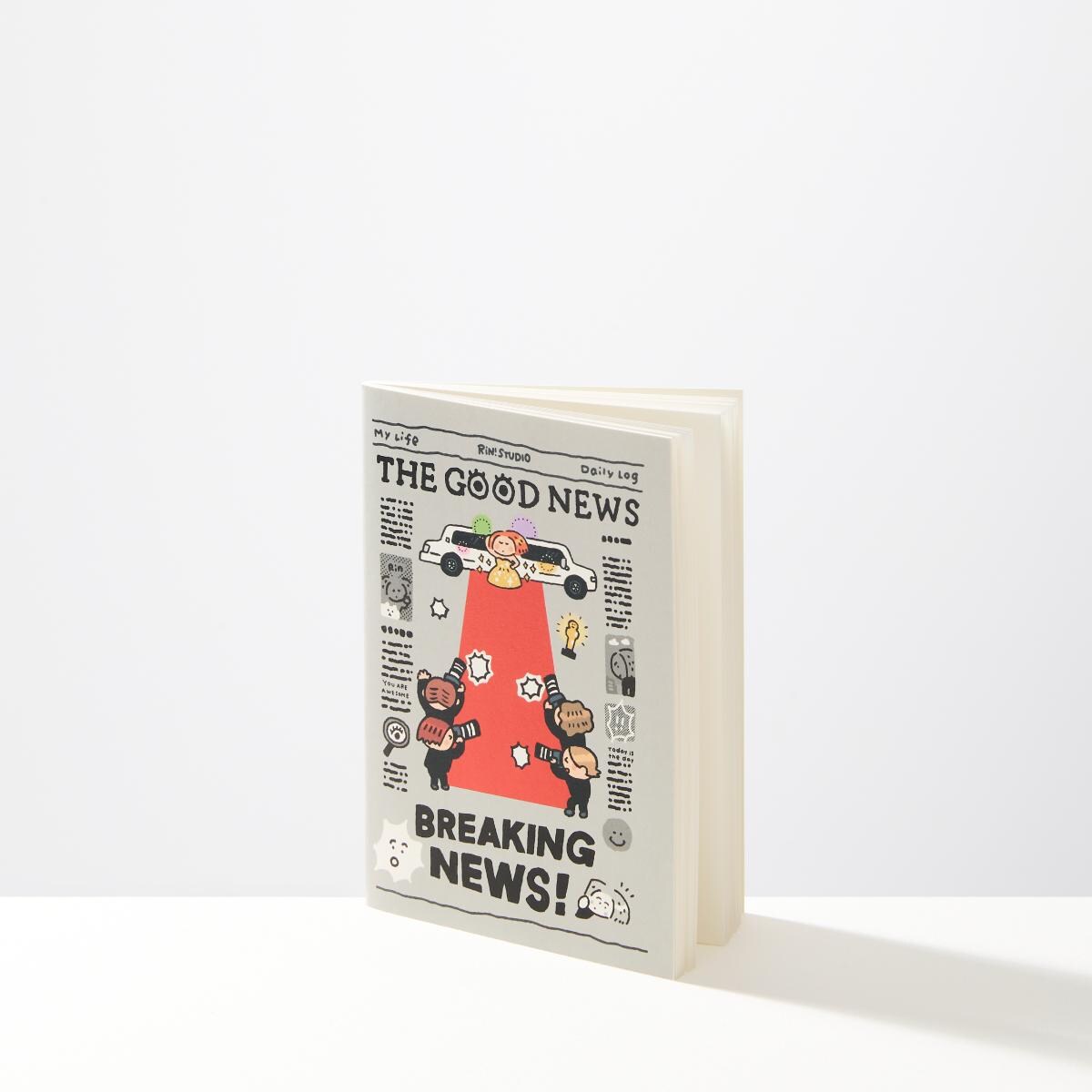 Breaking News Passport Notebook Insert – "The Good News" Blank TN Insert | 64 Pages Traveler's Notebook Refill | RiN Studio