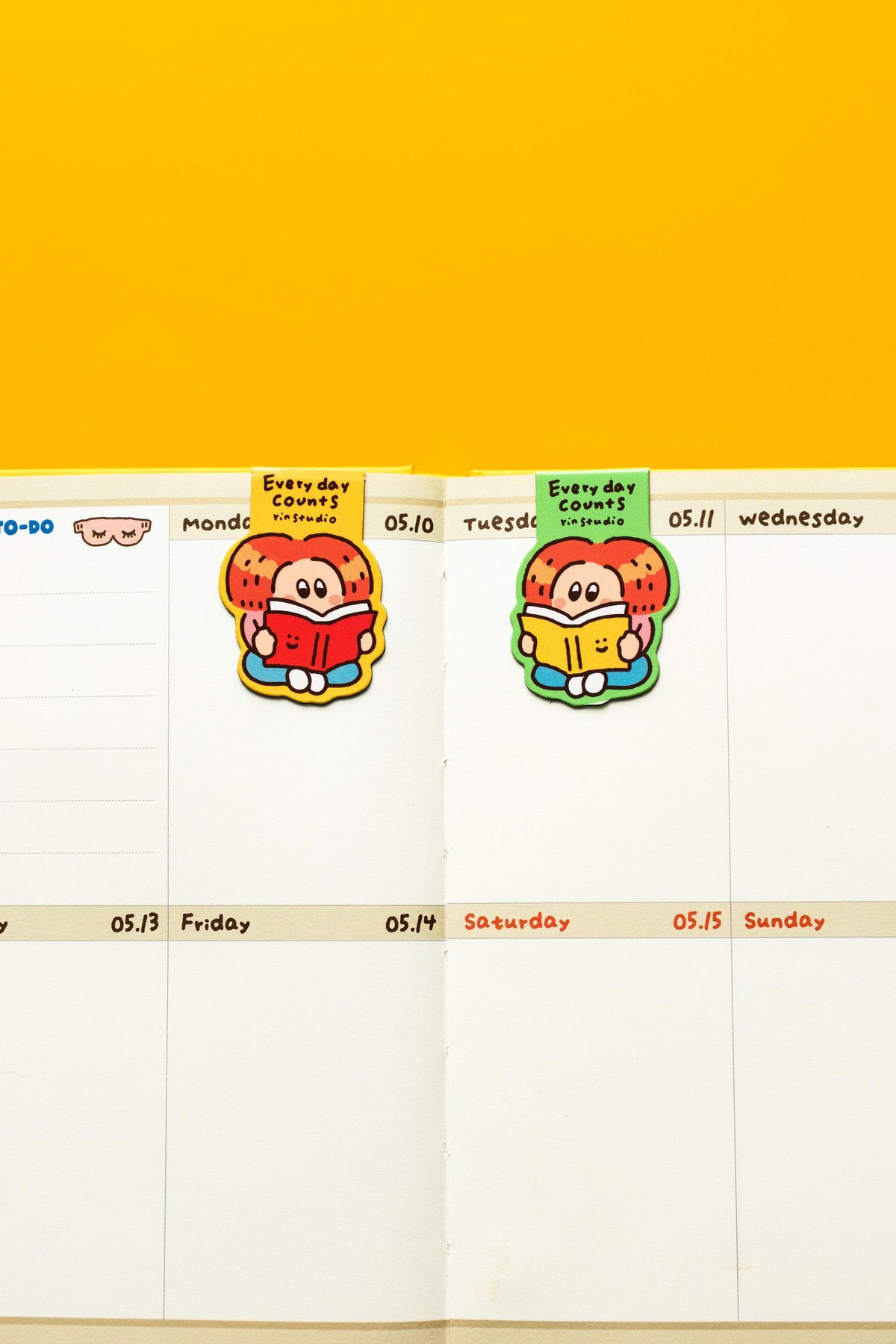 Every Day Counts Magnetic Bookmark – Cute Kawaii Reading Girl Book Mark | RiN Studio Magnetic Page Marker | Book Lover Gift
