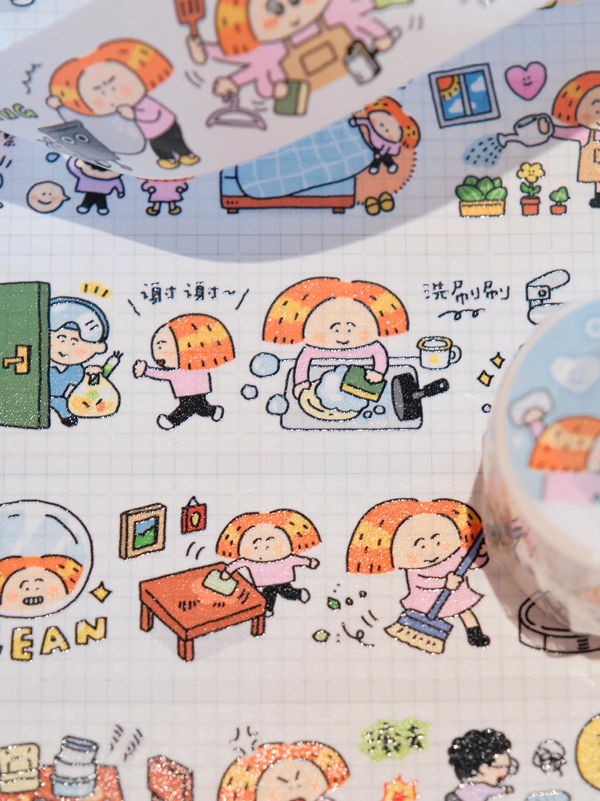 A Clean Home is a Happy Home Washi Tape Roll, Laundry Day Chores, RiN! Studio