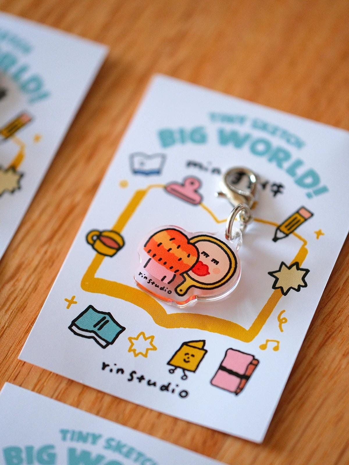 Mini TN Charm – Cute Kawaii Daily Life Acrylic Charm | RiN Studio Planner Bag Traveler's Notebook Keychain Accessory