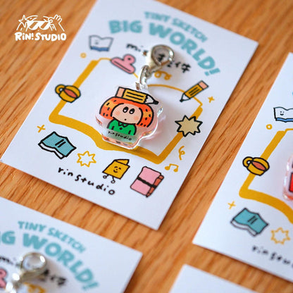 Mini TN Charm – Cute Kawaii Daily Life Acrylic Charm | RiN Studio Planner Bag Traveler's Notebook Keychain Accessory
