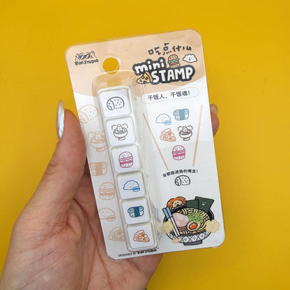 Mini 6 in 1 Stamps - What to Eat - Food - Portable Size