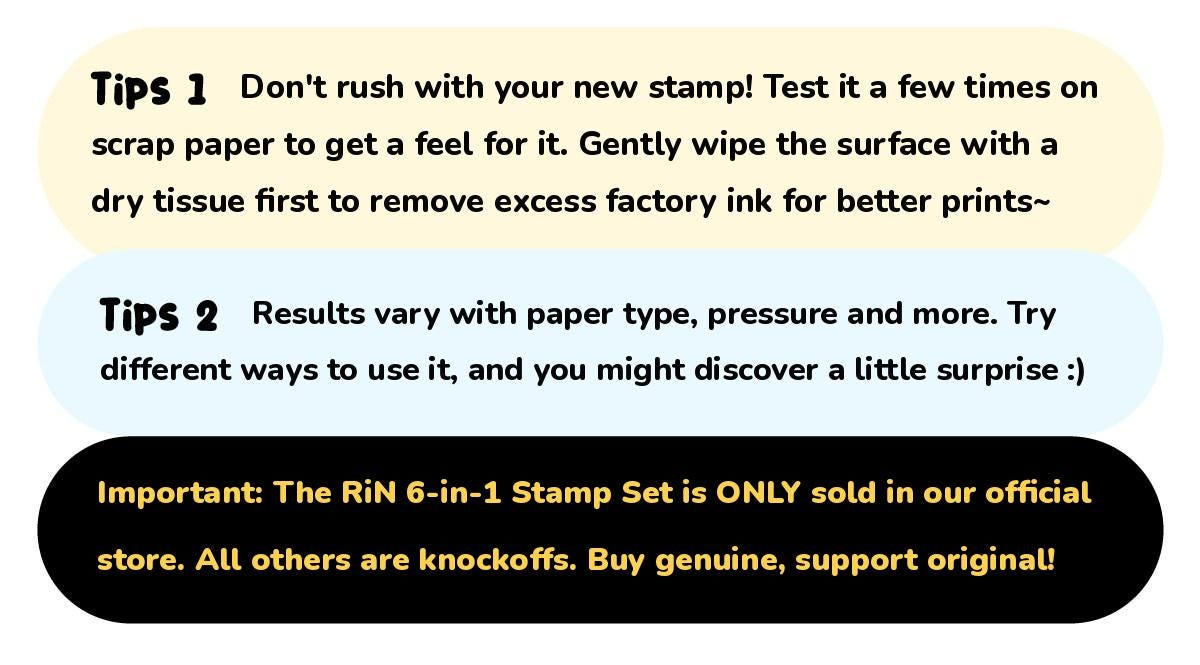 Mini 6 in 1 Stamps - What to Eat - Food - Portable Size