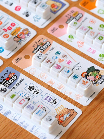 Mini 6 in 1 Stamps - What to Eat - Food - Portable Size
