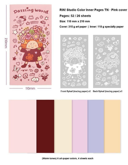 Traveler'S Notebook Refill | Color Inner Pages Tn Insert | Rin! Studio
