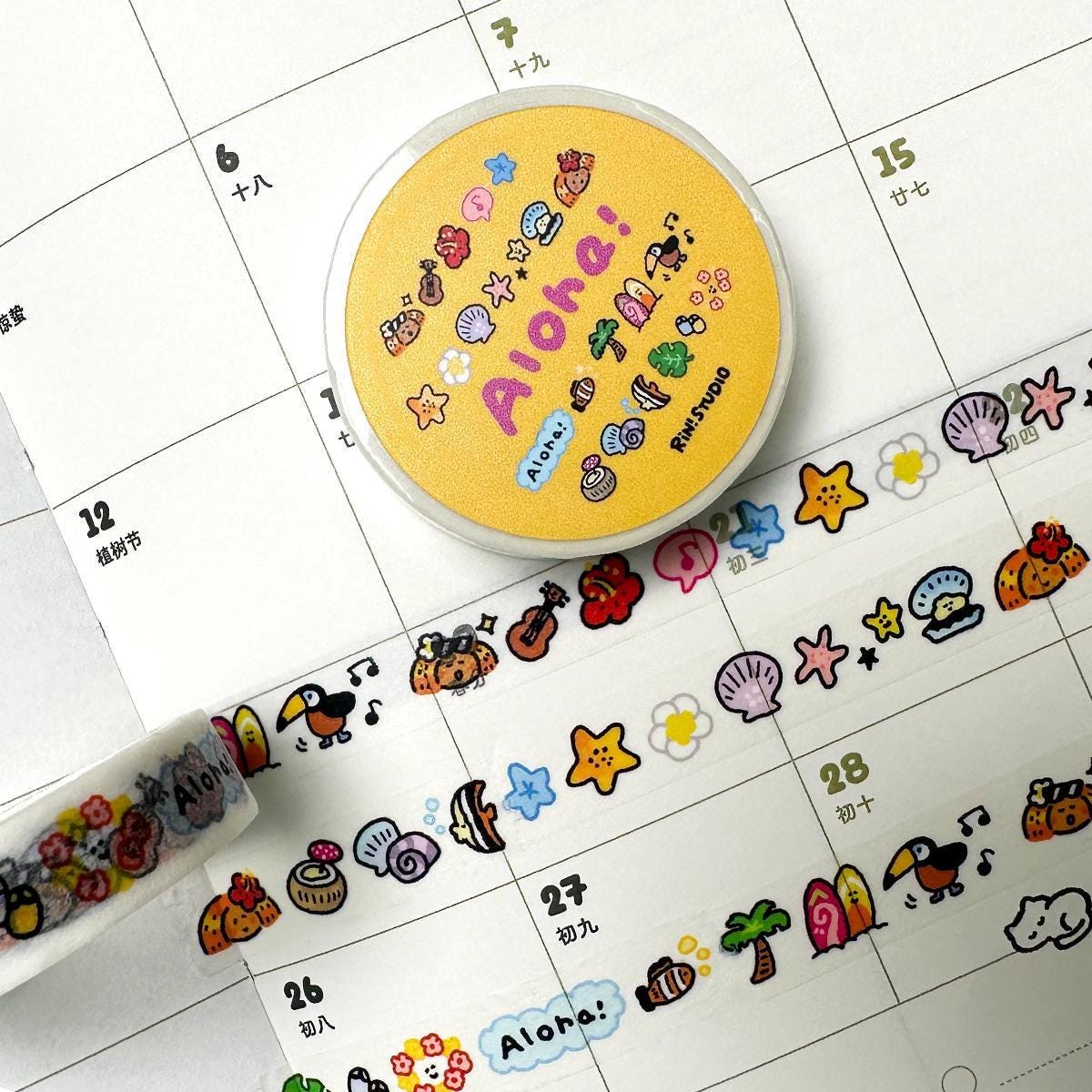 Aloha Hawaii mini Washi Tape - summer & beach vibe RiN! Studio