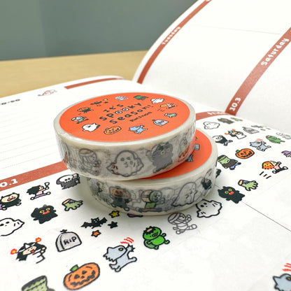 Hollaween mini Washi Tape - spooky season horror character RiN! Studio
