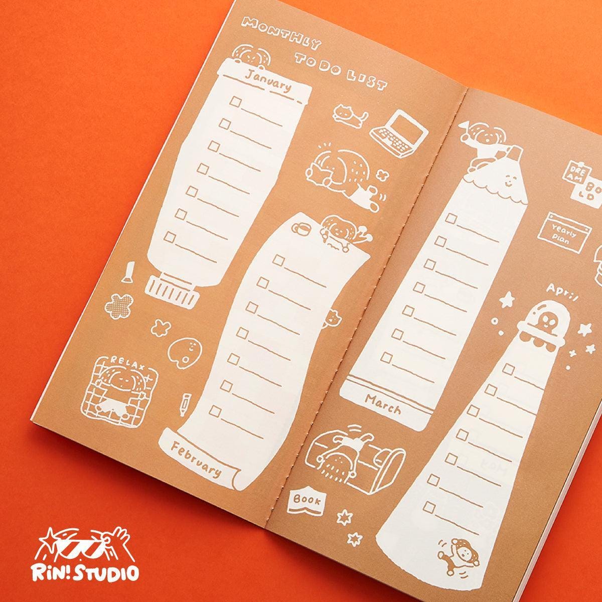 The 2027 Monthly Planner Insert For Travelers Notebook, Tn Size Monthly Schedule Book, Kawaii Dated Refill, The Little Things - Rin! Studio