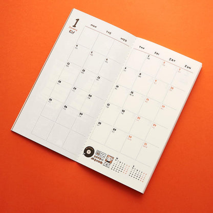 The 2027 Monthly Planner Insert For Travelers Notebook, Tn Size Monthly Schedule Book, Kawaii Dated Refill, The Little Things - Rin! Studio