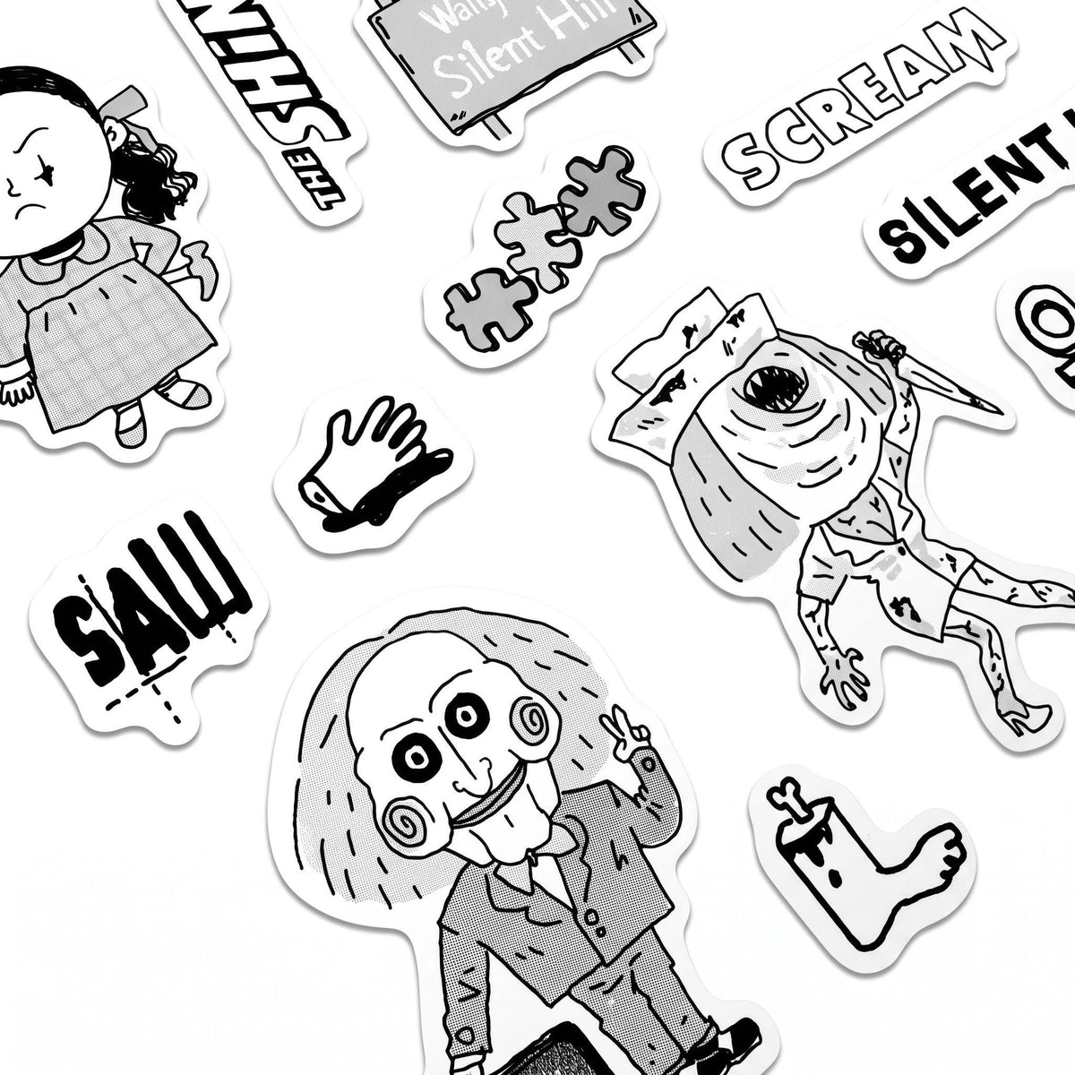 Scary Movie Sticker Sheet – Halloween Horror Stickers | RiN Studio Spooky Movie Journal Planner PVC Stickers
