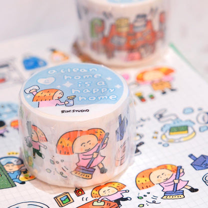 A Clean Home is a Happy Home Washi Tape Roll, Laundry Day Chores, RiN! Studio