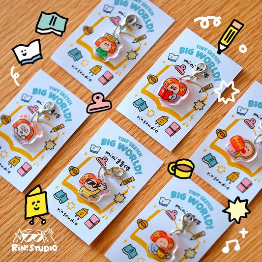 Mini TN Charm – Cute Kawaii Daily Life Acrylic Charm | RiN Studio Planner Bag Traveler's Notebook Keychain Accessory