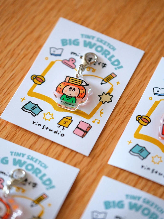 Mini TN Charm – Cute Kawaii Daily Life Acrylic Charm | RiN Studio Planner Bag Traveler's Notebook Keychain Accessory